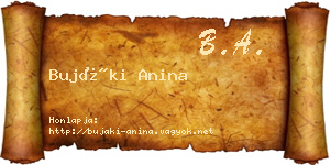 Bujáki Anina névjegykártya